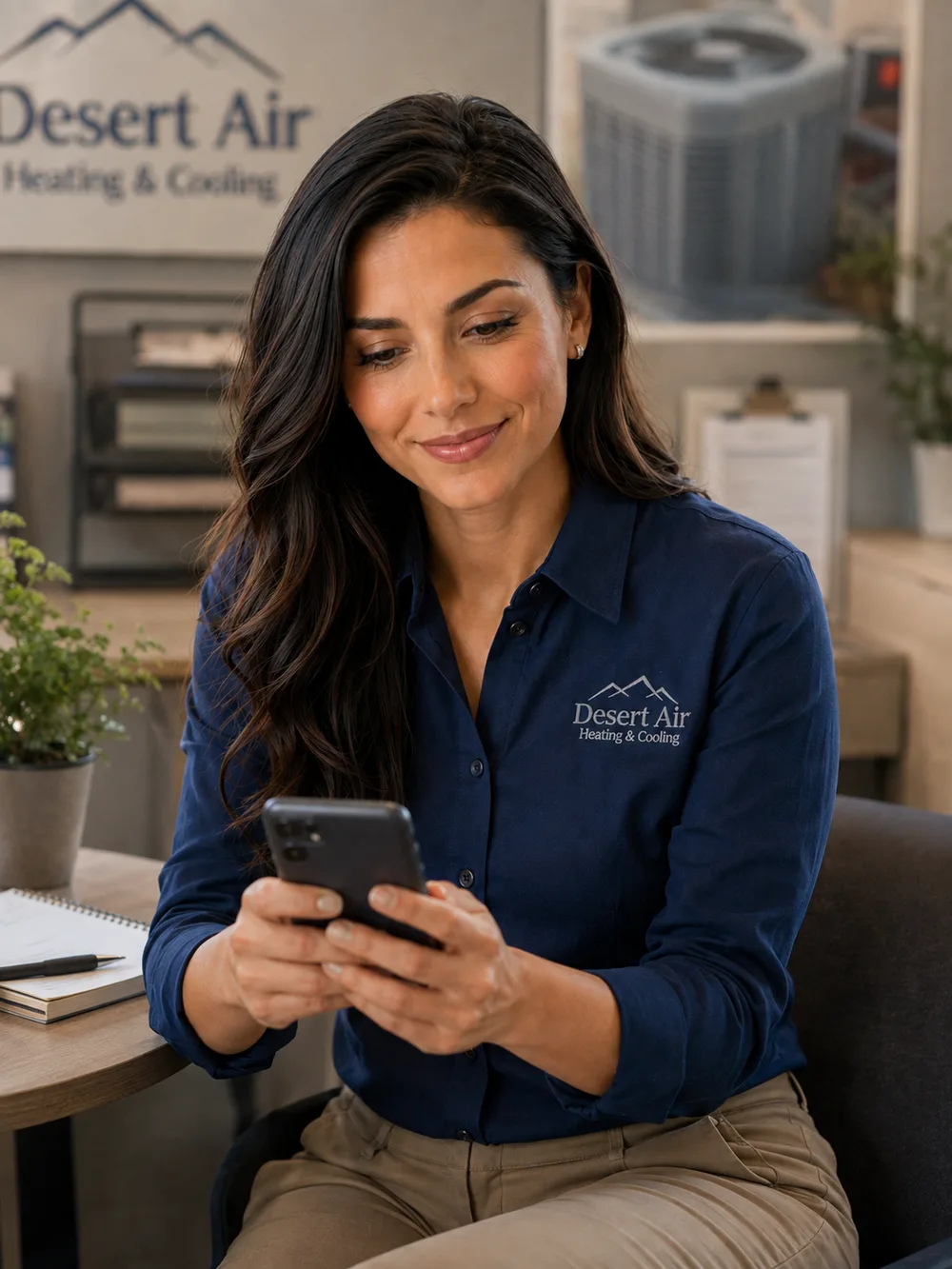 Reese, AI confirmations specialist, confirming an HVAC service appointment