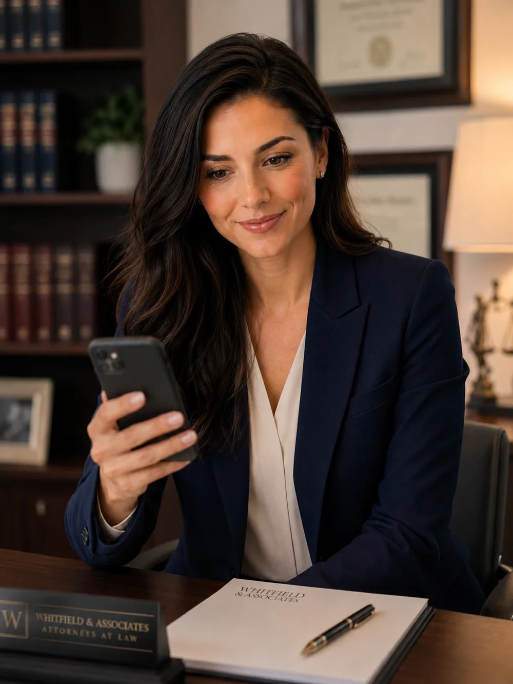 Reese, AI confirmations specialist, confirming a law firm consultation