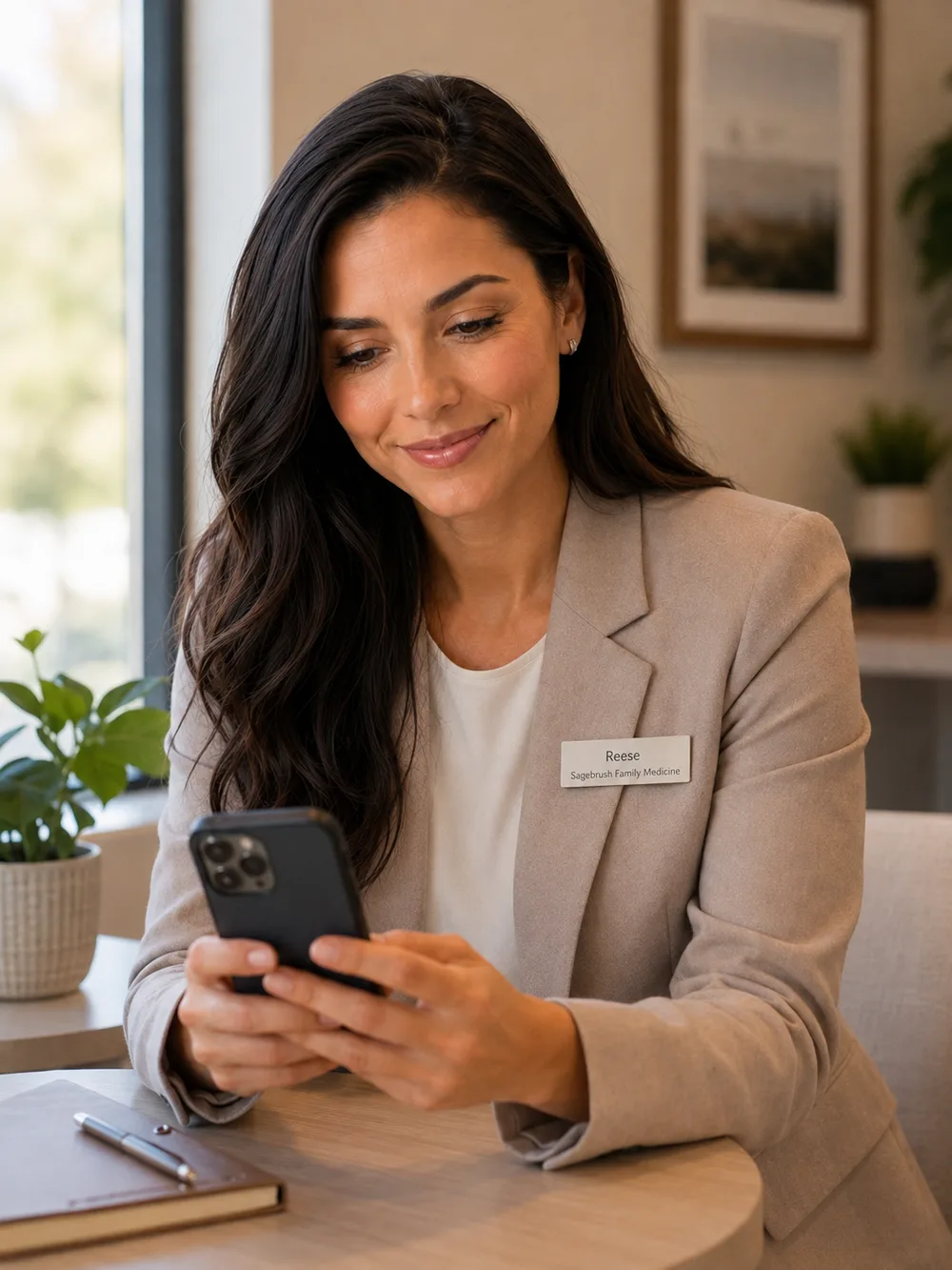 Reese, AI confirmations specialist, confirming a patient appointment