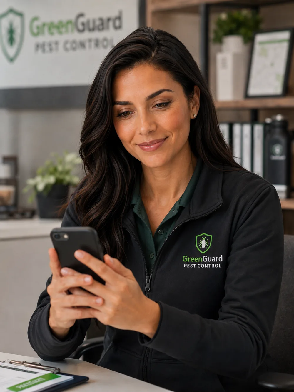 Reese, AI confirmations specialist, confirming a pest control appointment